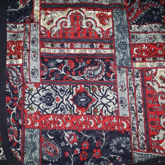 Vintage Reversible Quilted Patchwork Floral Cardigan M/L Handmade Boho Jacket - Picture 3 of 13